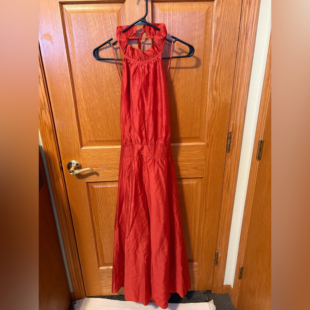 Banana Republic Vibrant Red Orange Dress
